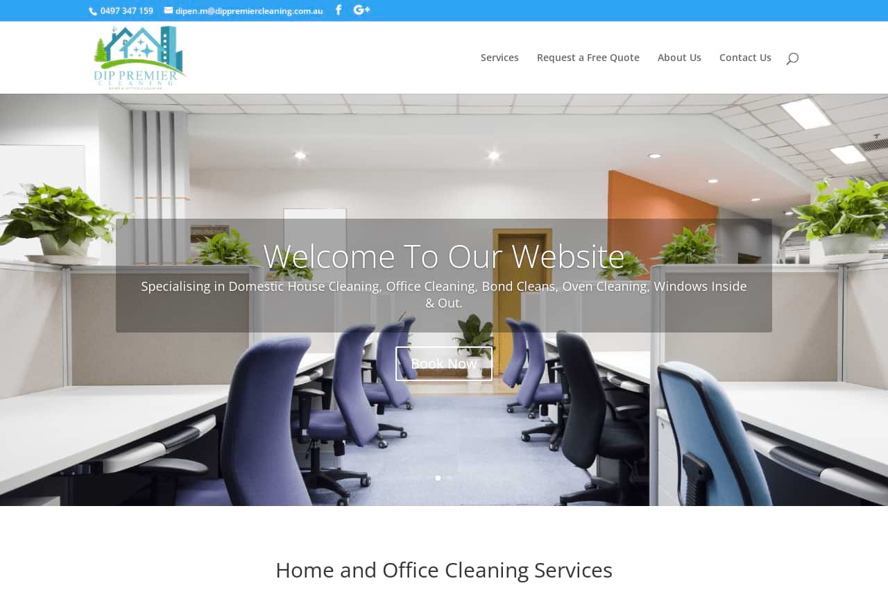 Home Dip Premier Cleaning website by iVenzu Technologies, designed for a seamless user experience with responsive design and easy service booking.